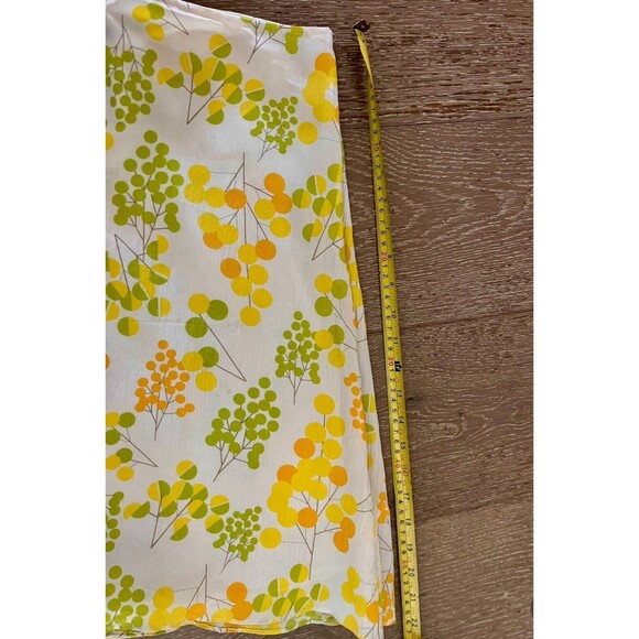 Mossimo Women's 100% Silk Chiffon Skirt Retro Floral Yellow/Green/White Size 8 - Picture 5 of 5